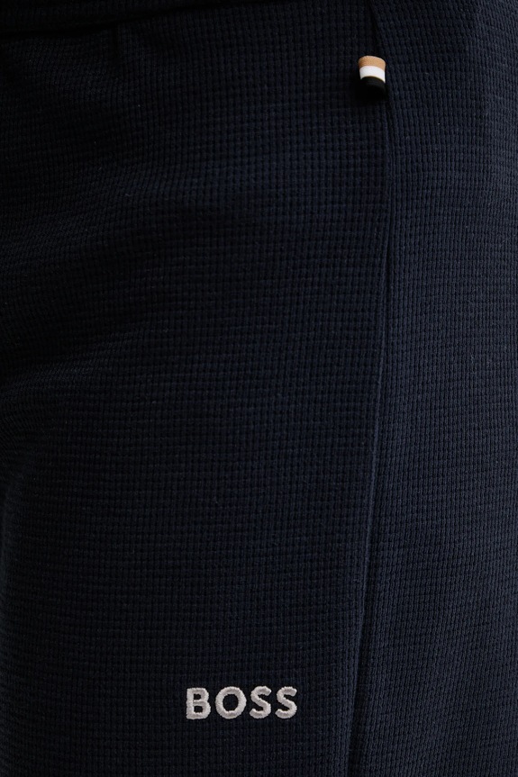 BOSS spodnie lounge Waffle Pants Cuff granatowy 50535878