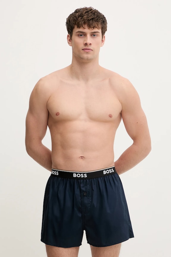 BOSS boxeri bărbați din bumbac 2P Boxer Shorts EW pachet de 2 albastru 50545913