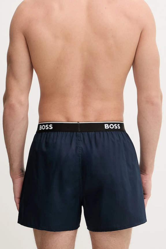 BOSS boxeri bărbați din bumbac 2P Boxer Shorts EW pachet de 2 albastru 50545913