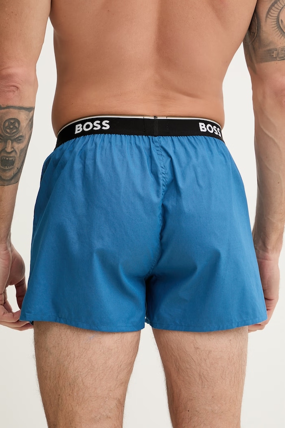 BOSS boxerky pánske bavlnené 2P Boxer Shorts EW 2-pak modrá 50545913