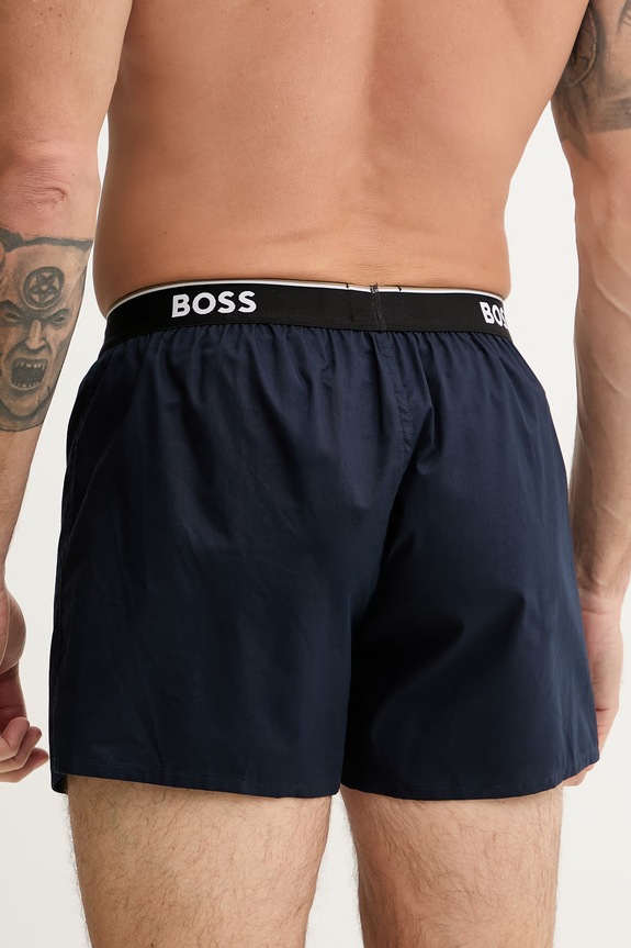 BOSS boxerky pánske bavlnené 2P Boxer Shorts EW 2-pak 50545913 modrá