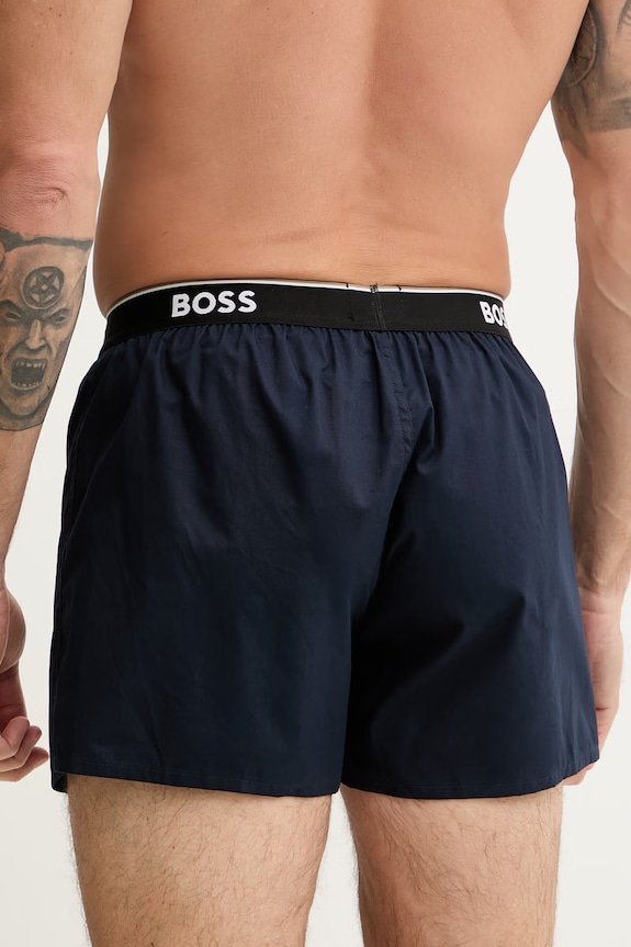 BOSS boxerky pánske bavlnené 2P Boxer Shorts EW 2-pak 50545913 modrá