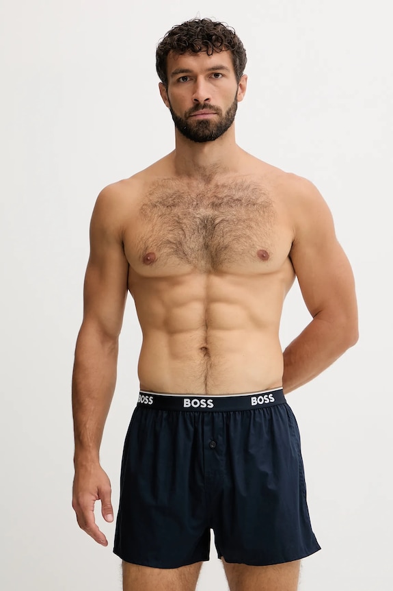 BOSS boxeri bărbați din bumbac 2P Boxer Shorts EW pachet de 2 burgundia 50545913