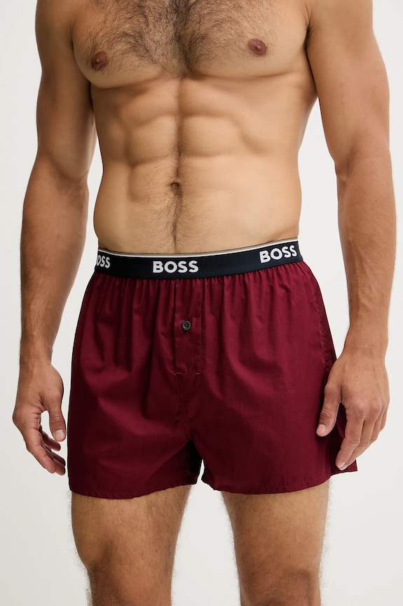 Îmbrăcăminte BOSS boxeri bărbați din bumbac 2P Boxer Shorts EW pachet de 2 50545913 burgundia
