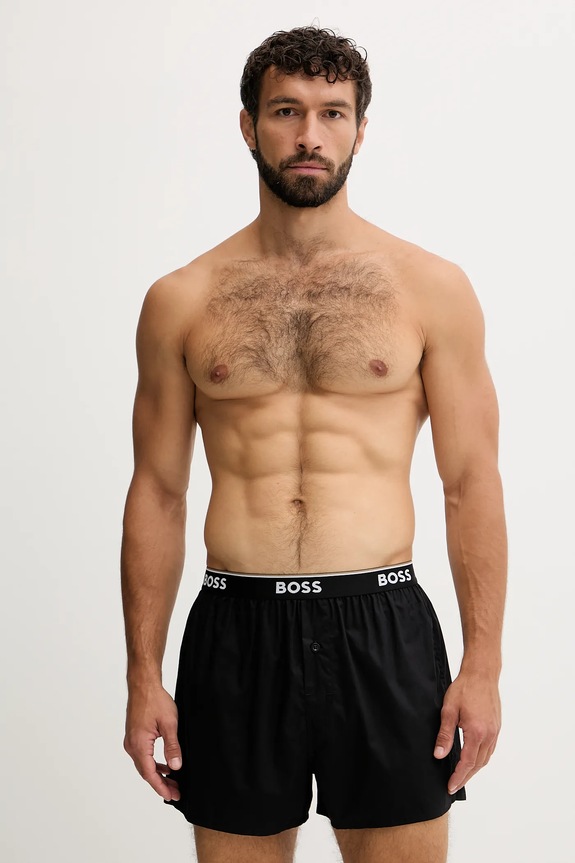 BOSS boxeri bărbați din bumbac 2P Boxer Shorts EW pachet de 2 negru 50545913