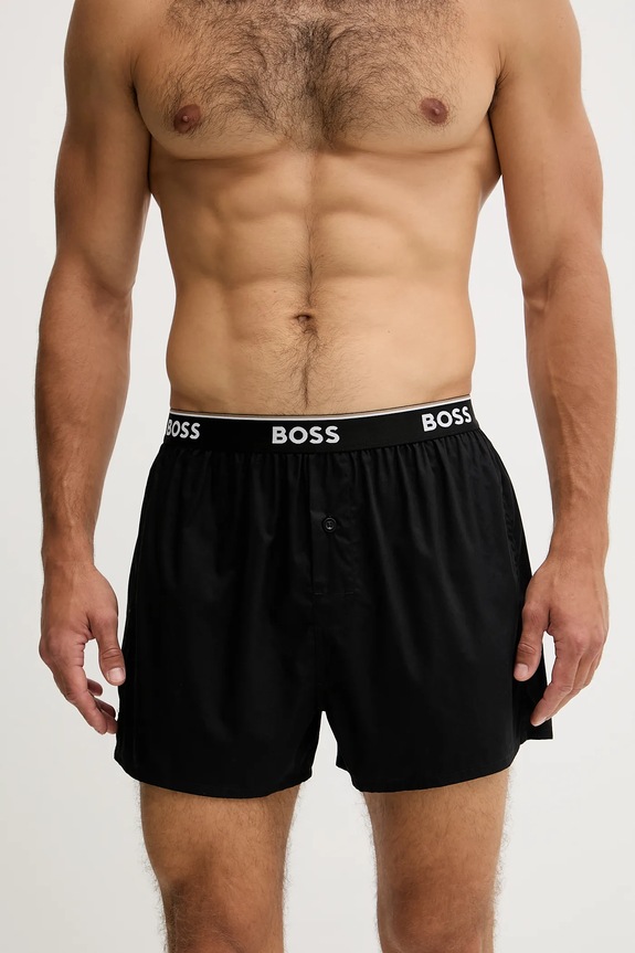 BOSS boxeri bărbați din bumbac 2P Boxer Shorts EW pachet de 2 50545913 negru SS26