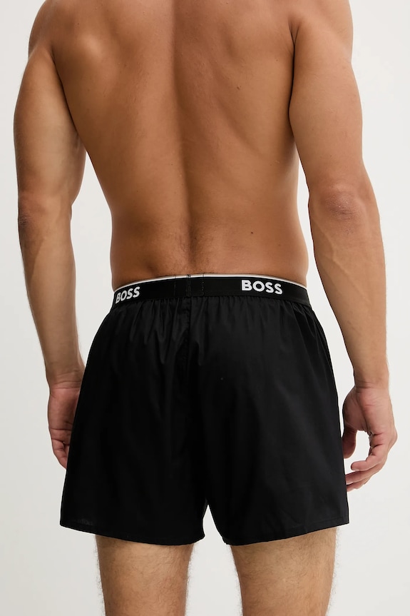 BOSS boxeri bărbați din bumbac 2P Boxer Shorts EW pachet de 2 negru 50545913