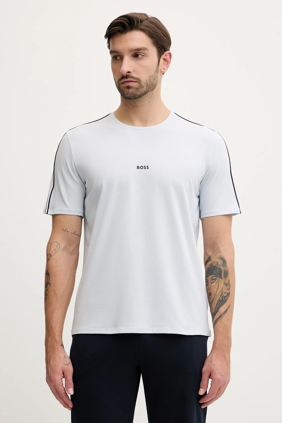 BOSS tricou loungewear bărbătesc din bumbac cu elastan Unique T-Shirt albastru 50545930