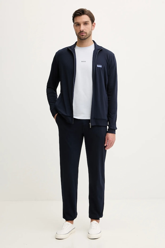 BOSS tricou loungewear bărbătesc din bumbac cu elastan Unique T-Shirt 50545930 albastru SS26