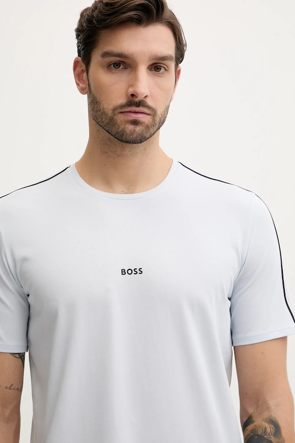BOSS tricou loungewear bărbătesc din bumbac cu elastan Unique T-Shirt albastru 50545930