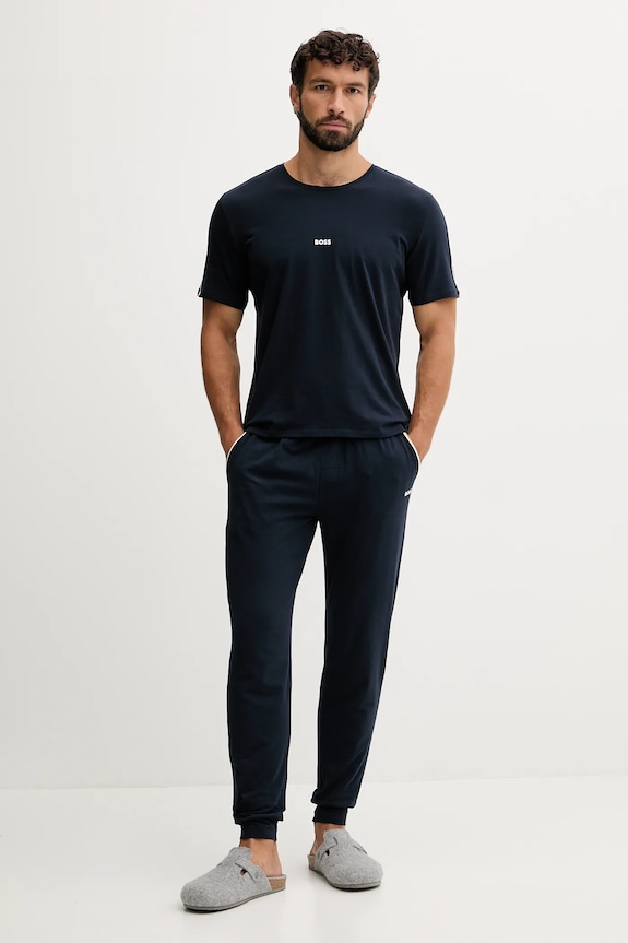 BOSS maglietta loungewear da uomo in cotone con elastan Unique T-Shirt 50545930 blu navy SS26