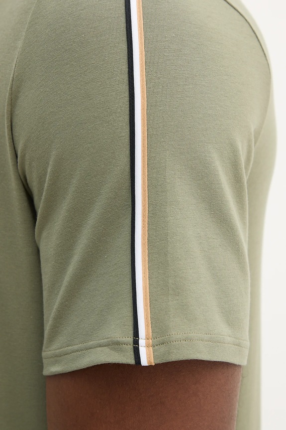 BOSS maglietta loungewear da uomo in cotone con elastan Unique T-Shirt verde 50545930