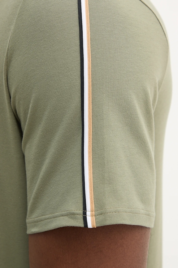 BOSS maglietta loungewear da uomo in cotone con elastan Unique T-Shirt verde 50545930