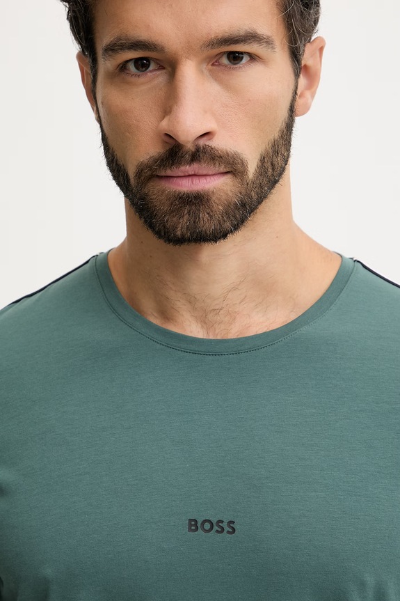 BOSS tricou loungewear bărbătesc din bumbac cu elastan Unique T-Shirt verde 50545930