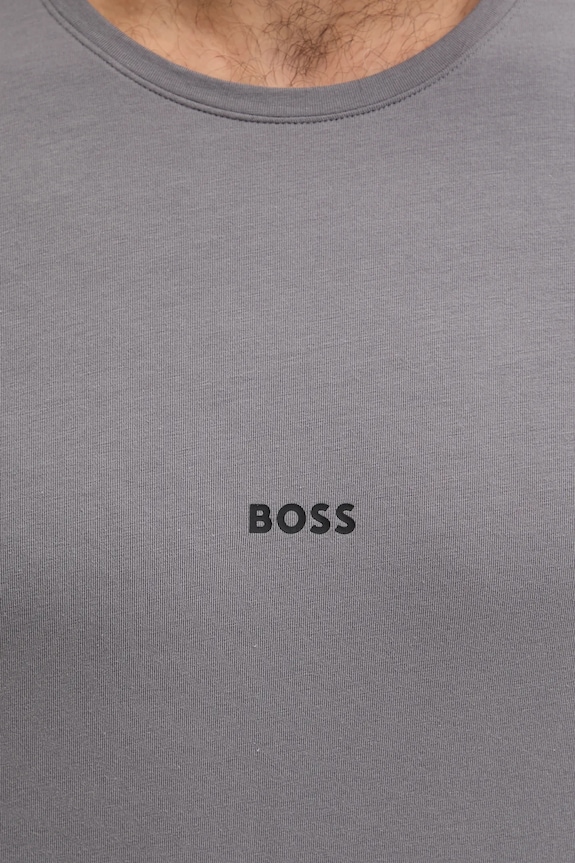 BOSS longue férfi pamut elasztánnal Unique T-Shirt 50545930 szürke