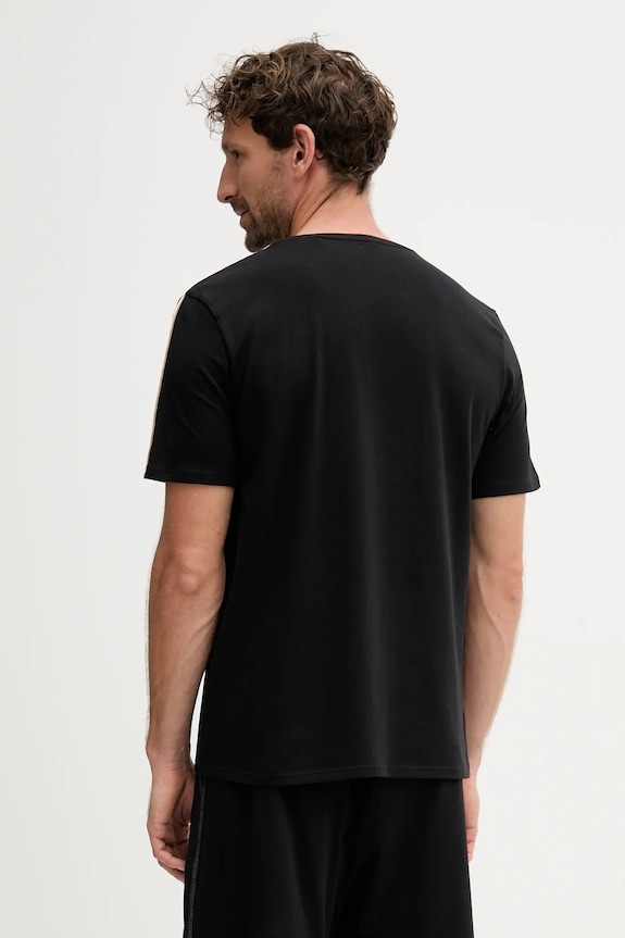 BOSS longue férfi pamut elasztánnal Unique T-Shirt 50545930 fekete SS26