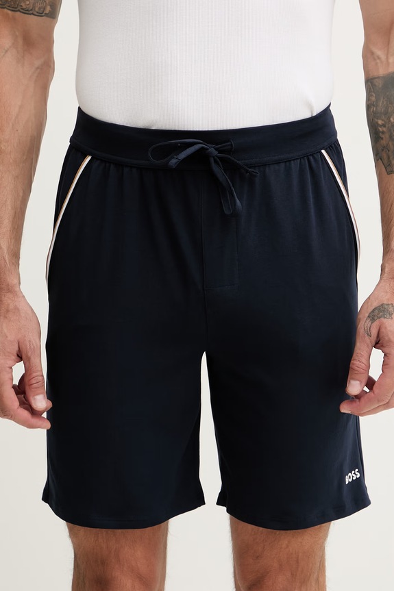 BOSS șorturi loungewear bărbătești din bumbac și elastan Unique Shorts CW bleumarin 50545942
