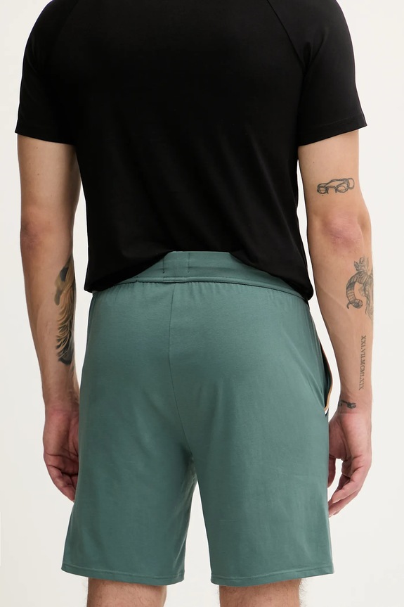 Îmbrăcăminte BOSS pantaloni scurți de loungewear bărbătești din bumbac cu elastan Unique Shorts CW 50545942 verde