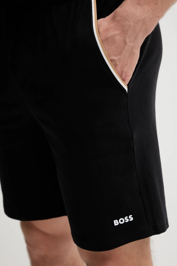 BOSS pantaloni scurți de loungewear bărbați din bumbac cu elastan Unique Shorts CW negru 50545942