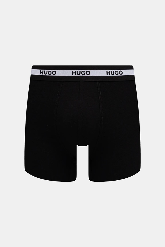 HUGO boxeri bărbați din bumbac cu elastan BOXER BR PLANET DES pachet de 3 50545674 negru SS26