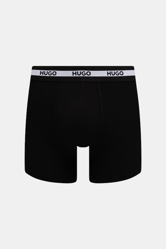 HUGO boxeri bărbați din bumbac cu elastan BOXER BR PLANET DES pachet de 3 50545674 negru SS26