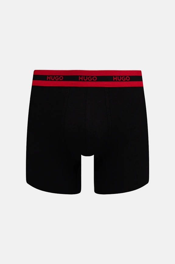 Îmbrăcăminte HUGO boxeri bărbați din bumbac cu elastan BOXER BR PLANET DES pachet de 3 50545674 negru