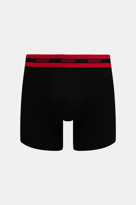 Îmbrăcăminte HUGO boxeri bărbați din bumbac cu elastan BOXER BR PLANET DES pachet de 3 50545674 negru