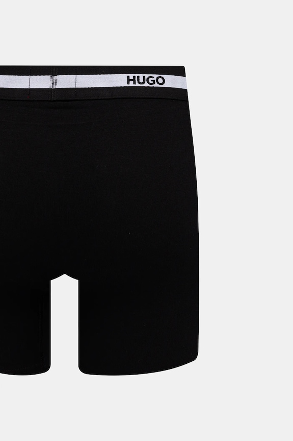 HUGO boxeri bărbați din bumbac cu elastan BOXER BR PLANET DES pachet de 3 50545674 negru