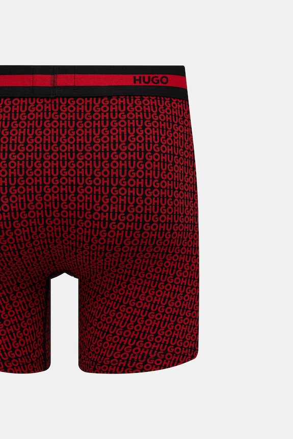 HUGO boxeri bărbați din bumbac cu elastan BOXER BR PLANET DES pachet de 3 50545674