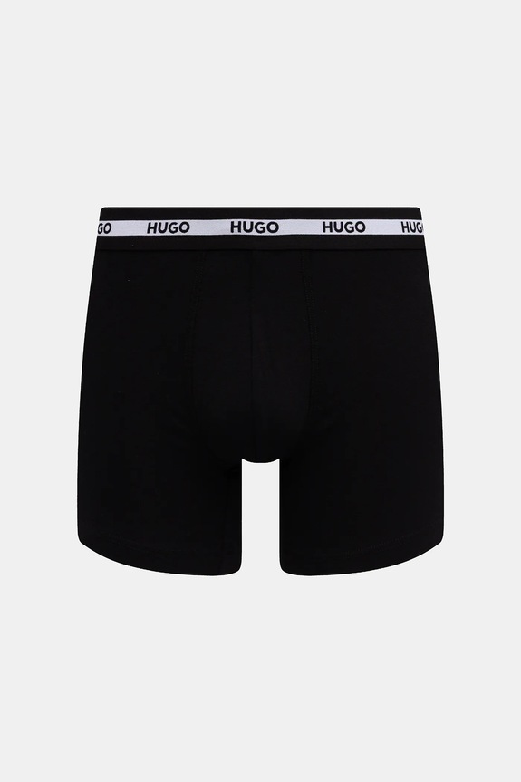 HUGO boxeri bărbați din bumbac cu elastan BOXER BR PLANET DES pachet de 3 50545674 negru SS26