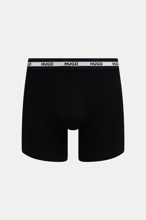 HUGO boxeri bărbați din bumbac cu elastan BOXER BR PLANET DES pachet de 3 50545674 negru SS26