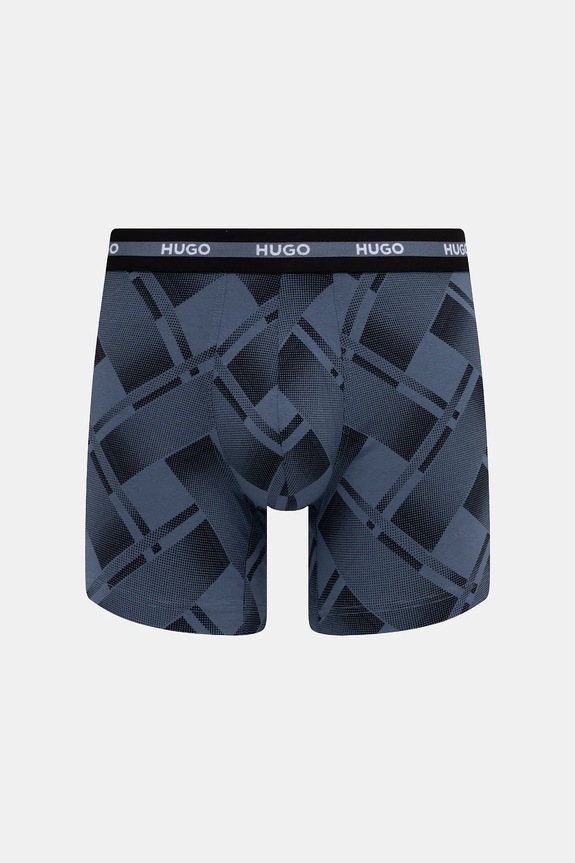 Îmbrăcăminte HUGO boxeri bărbați din bumbac cu elastan BOXER BR PLANET DES pachet de 3 50545674 negru
