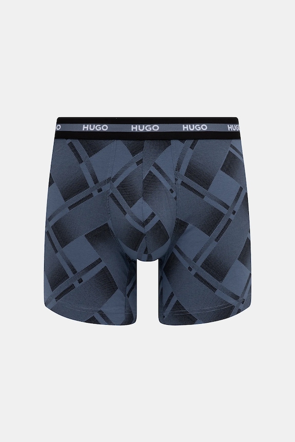 Îmbrăcăminte HUGO boxeri bărbați din bumbac cu elastan BOXER BR PLANET DES pachet de 3 50545674 negru