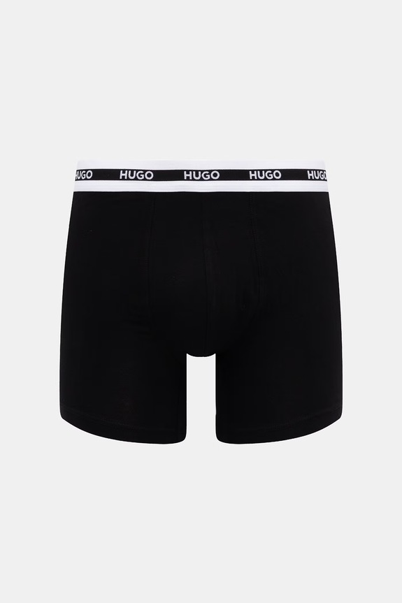 HUGO boxeri bărbați bumbac cu elastan BOXER BR PLANET DES pachet de 3 50545674 negru SS26