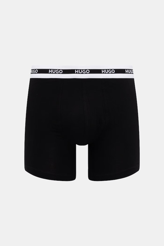 HUGO boxeri bărbați bumbac cu elastan BOXER BR PLANET DES pachet de 3 50545674 negru SS26