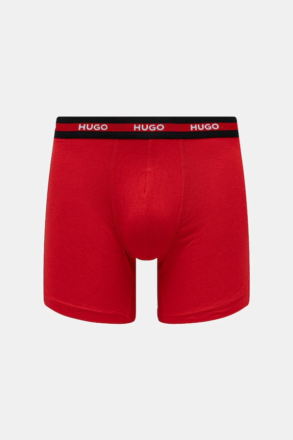 HUGO boxeri bărbați din bumbac cu elastan BOXER BR PLANET DES pachet de 3 50545674 negru SS26