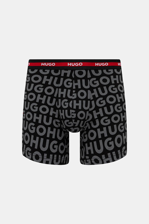 Îmbrăcăminte HUGO boxeri bărbați din bumbac cu elastan BOXER BR PLANET DES pachet de 3 50545674 negru