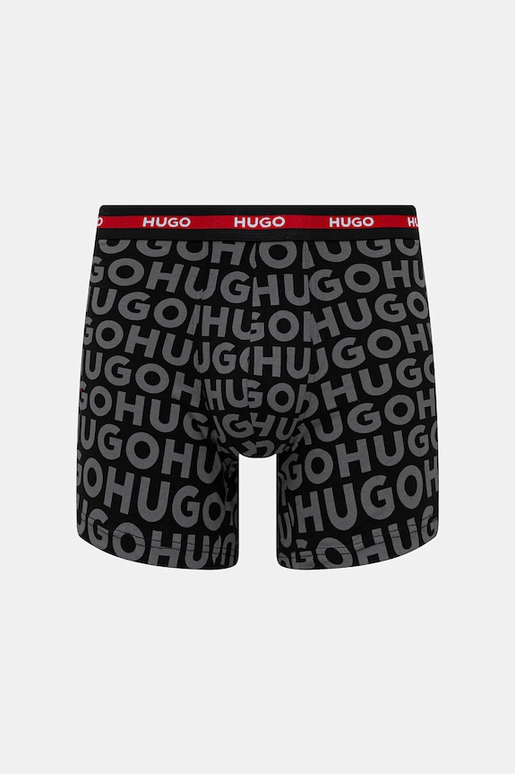 Îmbrăcăminte HUGO boxeri bărbați din bumbac cu elastan BOXER BR PLANET DES pachet de 3 50545674 negru
