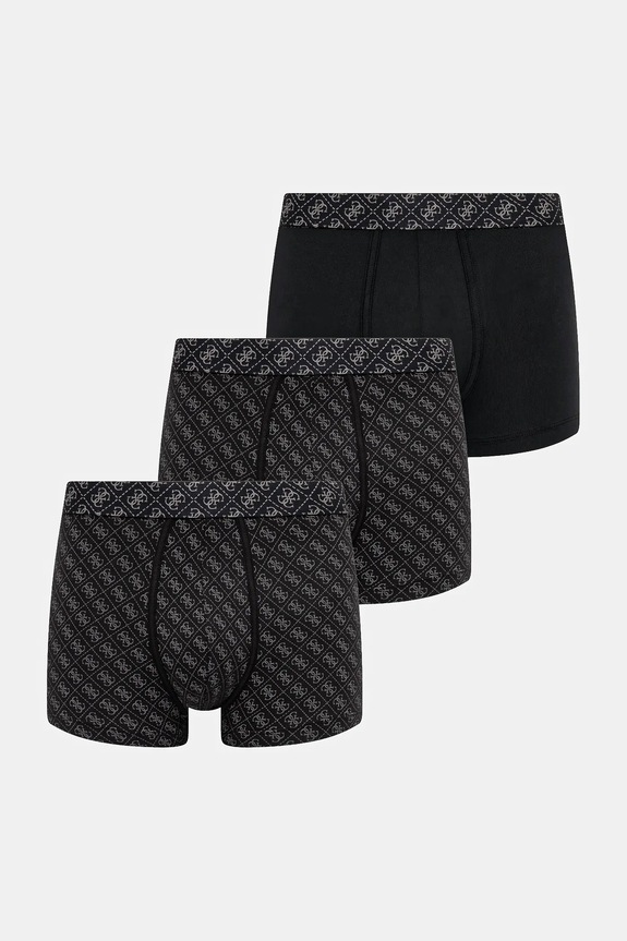 Bombažne boksarice Guess 3-pack Pletenina črna U5BG69.K6YW1