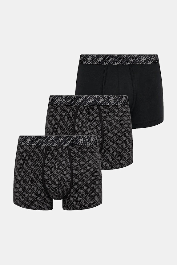 Bombažne boksarice Guess 3-pack Pletenina črna U5BG69.K6YW1