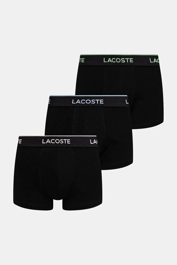 Bokserice Lacoste 3-pack pletivo crna 5H4967