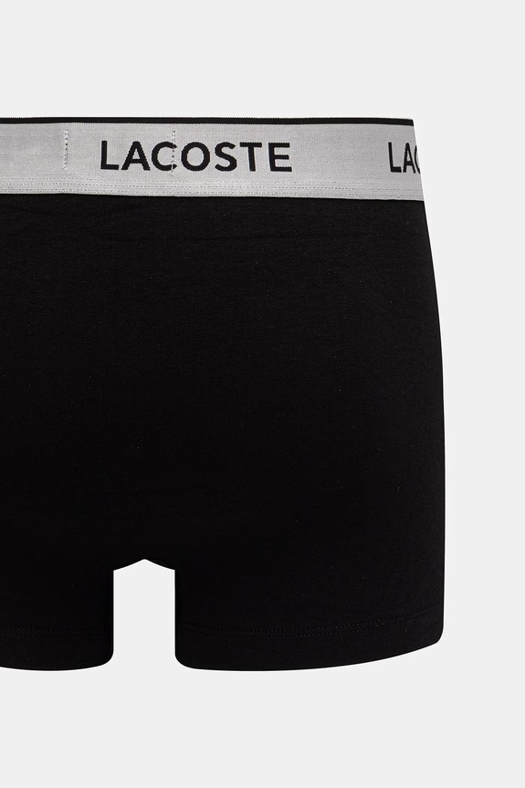Lacoste bokserki dopasowane męskie z bawełną 3-pack 5H6428 czarny