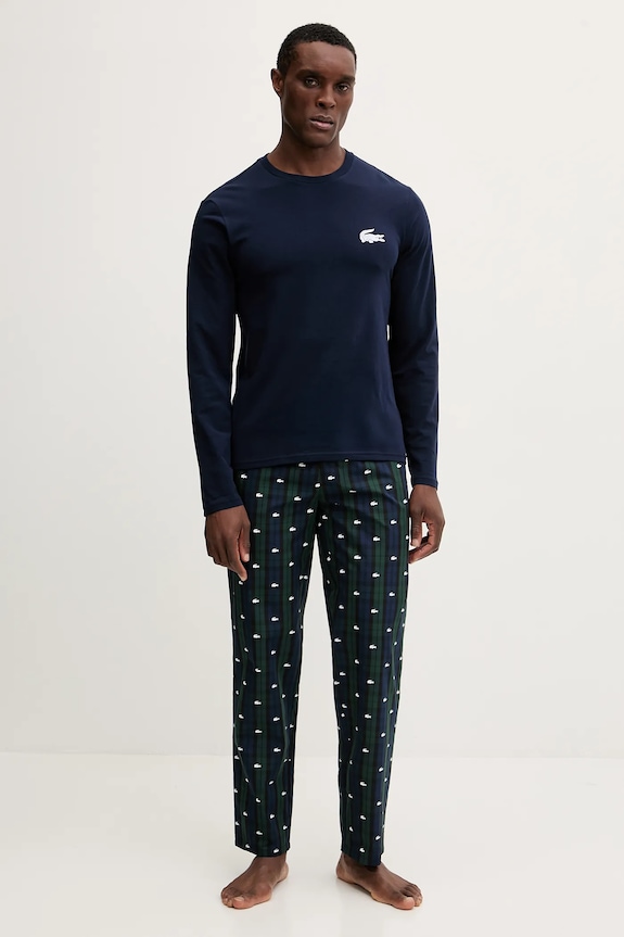 Lacoste pigiama sovrastampa blu navy 4H5021