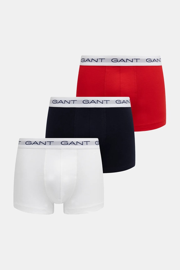 Gant bokserki dopasowane męskie 3-pack dzianina biały 900023003