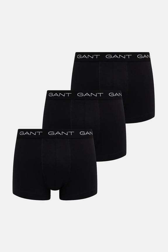 Gant bokserki dopasowane męskie 3-pack dzianina czarny 900023003
