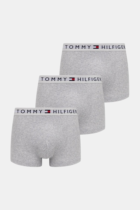 Bokserice Tommy Hilfiger 3-pack bez uzorka siva UM0UM03622