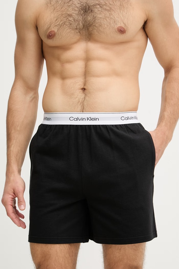 Calvin Klein Underwear pyžamové šortky dámske bavlnené čierna LV00NM2927