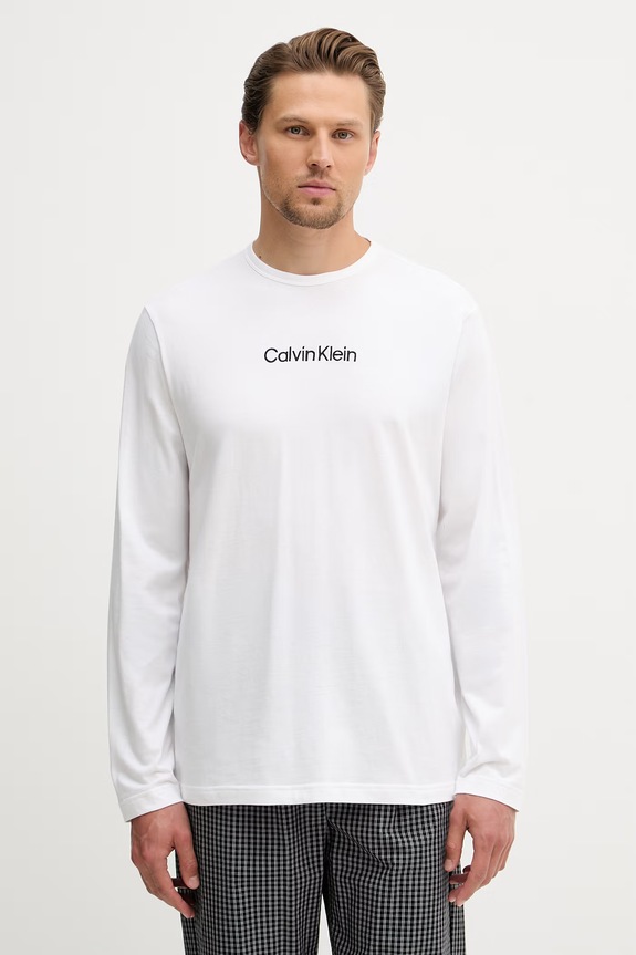 Calvin Klein Underwear férfi pamut kétrészes pizsama LV00NM2953 fehér SS26
