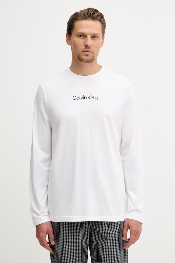 Calvin Klein Underwear férfi pamut kétrészes pizsama LV00NM2953 fehér SS26