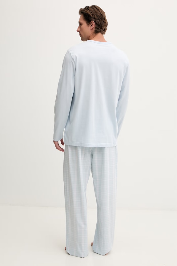 Calvin Klein Underwear dvodelna pižama moška bombažna LV00NM2953 modra SS26